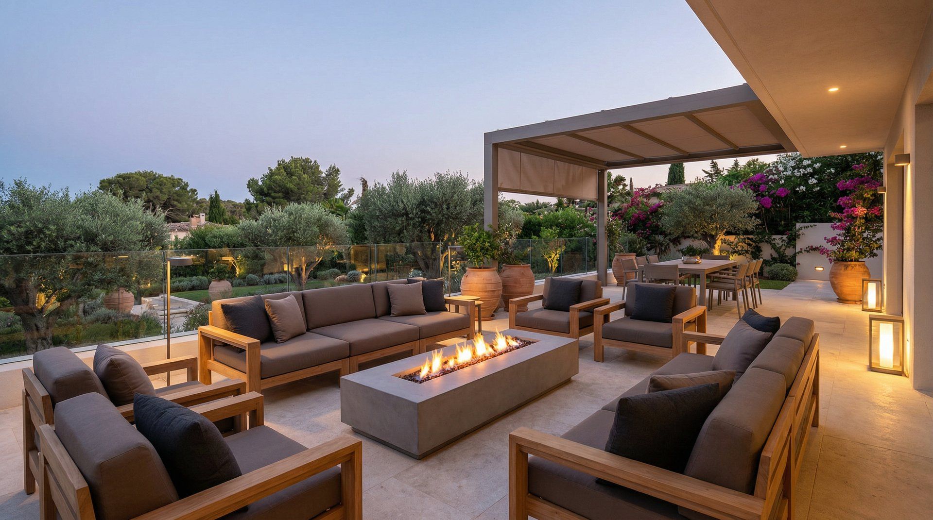 Espace de vie extérieur élégant avec mobilier Avaneah